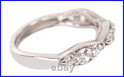 025Ct D/VVS1 Round Shape With Women's Accents Band In 14KT Solid White Gold