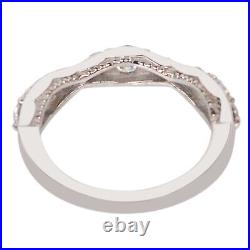 025Ct D/VVS1 Round Shape With Women's Accents Band In 14KT Solid White Gold