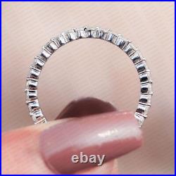 0.10Ctw Round Cut Moissanite Full Wedding Engagement Band 14K Solid White Gold