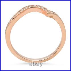0.21ct Round Cut Simulated Stackable Curved Anniversary Band 14k Rose Solid Gold