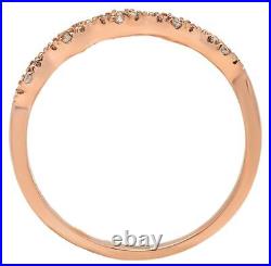 0.2ct Round Cut Simulated Stackable Wedding Anniversary Band 14k Rose Solid Gold