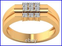 0.34 carats Natural White Diamond 14k Solid Yellow Gold Band Ring Jewelry
