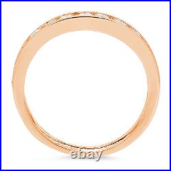 0.42ct Round Simulated Anniversary Stacking Channel Set Band 14K Rose Solid Gold
