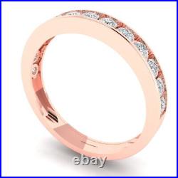 0.52ct Round Cut Simulated Promise Stacking Channel Set Band 14K Rose Solid Gold
