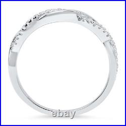 0.52ct Round Cut Simulated Stackable Wedding Statement Band 14k White Solid Gold