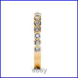 0.57 Ct Round Cut Moissanite Eternity Wedding Band Ring Solid 14k Yellow Gold