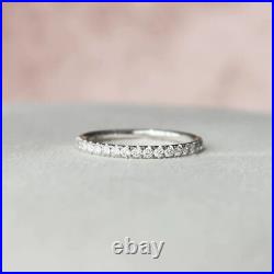 0.5TCW Round Moissanite Full Eternity Engagement Band 14K Solid White Gold Band