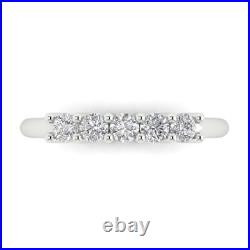 0.5ct Round Cut Simulated Stackable Petite Anniversary Band 14k White Solid Gold