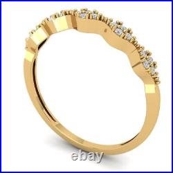 0.5ct Round Cut Simulated Stackable Wedding Statement Band 14k Yellow Solid Gold