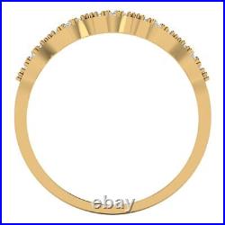 0.5ct Round Cut Simulated Stackable Wedding Statement Band 14k Yellow Solid Gold