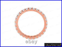 0.70Ct Round Diamond Wedding Eternity Band Ring Solid 18k Rose Gold F VS2 Prong