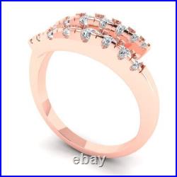 0.70ct Round Cut Simulated Wedding Designer Anniversary Band 14k Rose Solid Gold
