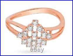 0.72ct Natural Round Diamond 14k Solid Rose Gold Wedding Anniversary Band Ring