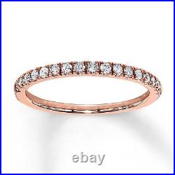 0.75ct Round Cut Simulated Stackable Petite Anniversary Band 14k Rose Solid Gold