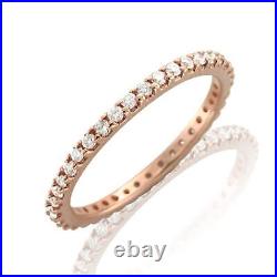 0.75ct Round Cut Simulated Stackable Petite Anniversary Band 14k Rose Solid Gold