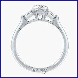 0.80 Ct Cushion Real Diamond Wedding Ring 14K Solid White Gold Band Size L M N P