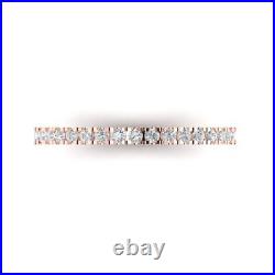 0.85ct Round Cut Simulated Stackable Petite Anniversary Band 14k Rose Solid Gold