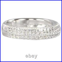 0.90Ct D/VVS1 Round Shape Solitaire Woman's Band In Solid 14KT White Gold
