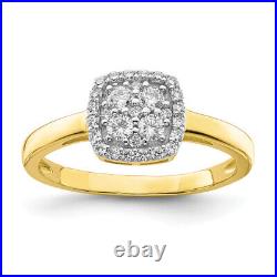 10K Yellow Gold Square Cubic Zirconia CZ Ring