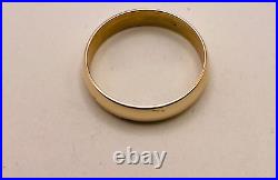 10k Yellow Solid Gold 4mm Plain Wedding Band Ring Size 6.75 (3015)
