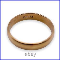 10k Yellow Solid Gold Wedding 4mm Band Ring, Size 9 (3012)
