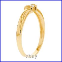 10k or 14k Real Solid Gold 4.5mm Round CZ High Polished Anniversary Band Ring