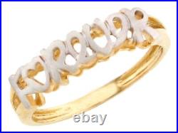 10k or 14k Solid Two Tone Gold'forever' Band Ring Jewelry