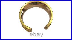 10k solid gold Chocolate Textured Adjustable Freestyle Band Wide ring