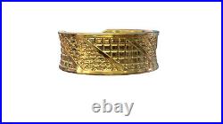 10k solid gold Chocolate Textured Adjustable Freestyle Band Wide ring