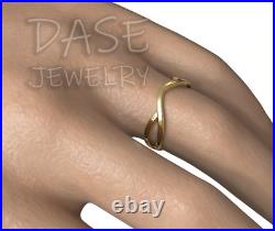 10k solid gold ring wave gold band