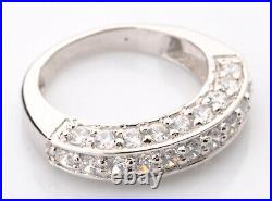 14KT Solid White Gold & D- Color Round Shape 2.20Ct With Accents Women's Band