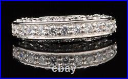 14KT Solid White Gold & D- Color Round Shape 2.20Ct With Accents Women's Band