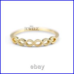14K Solid Gold Hollow Marquise Shape Bezel Anniversary Band Ring The Jewelz