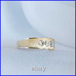 14K Solid Gold Sunburst Gold Band Ring, Wedding rings, Size 10 or 6