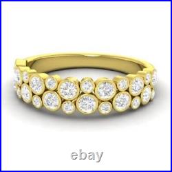 14K Solid Yellow Gold Band 0.90 Ct Moissanite Wedding Engagement Eternity band