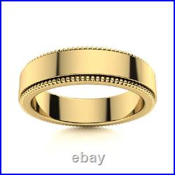 14K Solid Yellow Gold Band Engagement Eternity Men's band 5.5 MM Width All Sizes