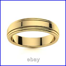 14K Solid Yellow Gold Band Men's Eternity Wedding band Width 5 MM All Sizes