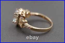 14K Solid Yellow Gold Beautiful 11MM Heart CZ Band Ring. Size 7