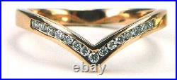 14k Solid Gold Chevron Design Diamond Wedding Eternity Band With H/SI 0.15 Carat