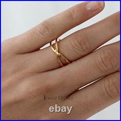14k Solid Gold Cross X Ring Anniversary Gift Size 3 to 8 US-Jewelzofny