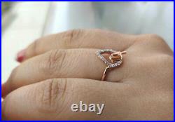 14k Solid Gold Diamond Sparrow Bird Ring Diamond Peace Ring Band Birthday Gift