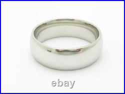 14k Solid White Gold 8mm Wide Wedding Band Design Ring Bridal Gift Size 6