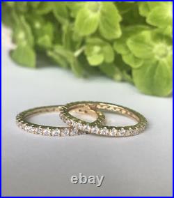 14k Solid Yellow Gold Eternity Band Stackable Ring Endless Wedding Band