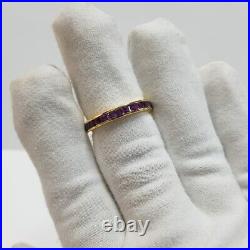 14k solid gold band Natural Amethyst handamade gemstone fine ring- solid Gift