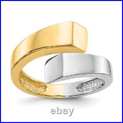 14k two tone square overlapping ring
