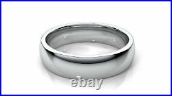 18k Solid Gold 5mm Comfort Fit Wedding Flat Band in 18k White Gold All sizes