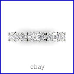 1.1ct Round Cut Simulated Stackable Petite Anniversary Band 14k White Solid Gold