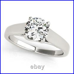 1.25 Ct Round Cut Certified Moissanite Band Set Ring 14K Real Solid White Gold 7