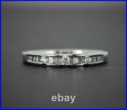 1/2Cttw White Round Moissanite Stackable Wedding Band Ring In Solid Gold