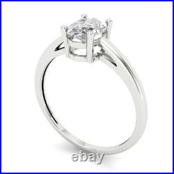 1.2ct Oval Promise Simulated Engagement Wedding Ring Band 14k White Solid Gold